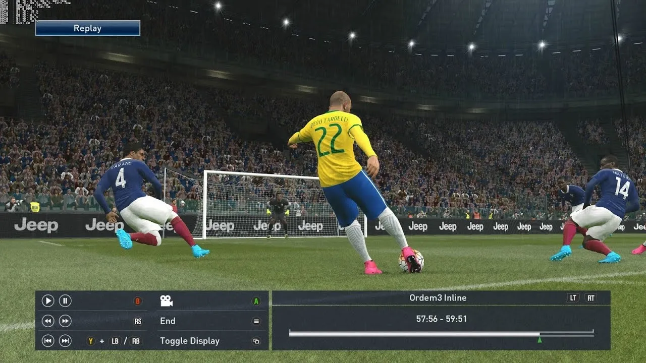 Captura PES 2016 – Diego Tardelli Prepara Un Disparo Frente Al Arco Mientras Francia Defiende
