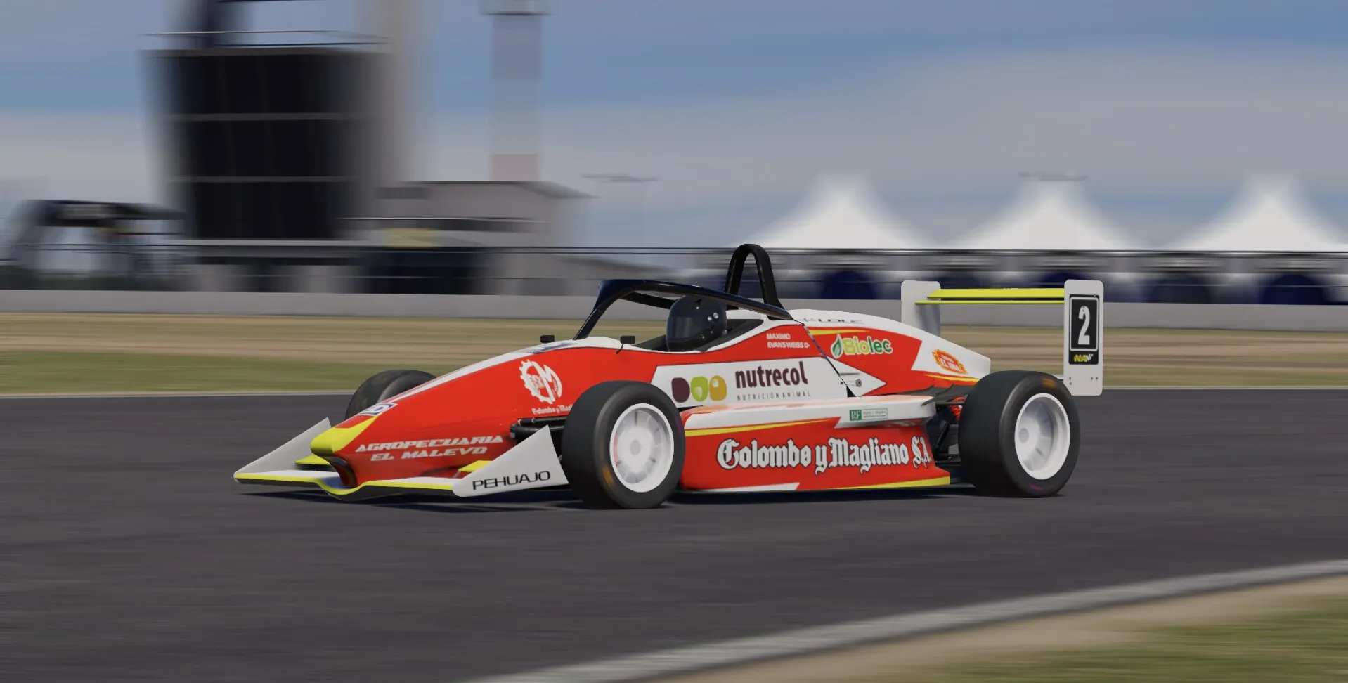 Captura Pista Motorsport Monoplaza Rojo Clasico En Circuito Urbano