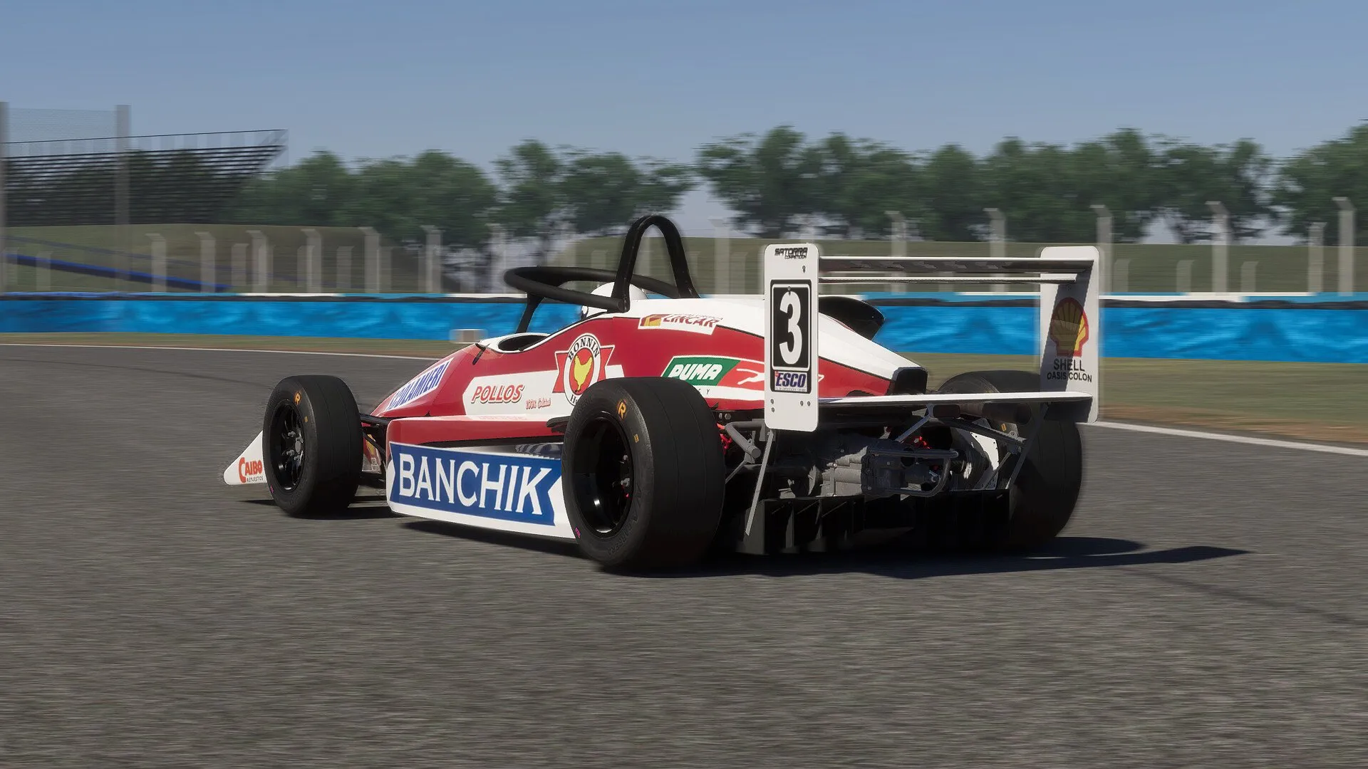 Captura Pista Motorsport Vehiculo Rojo Retro En Linea Recta Del Circuito