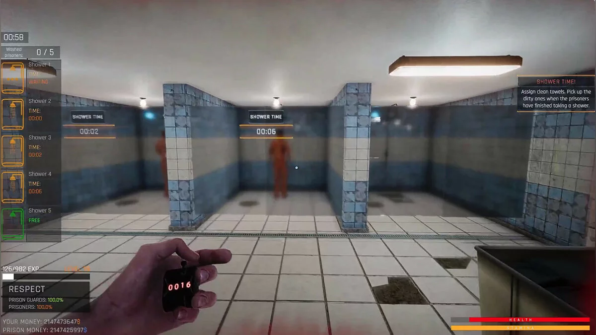 Captura Prison Simulator Vista En Primera Persona En Bano Carcelario Con Interfaz Visible
