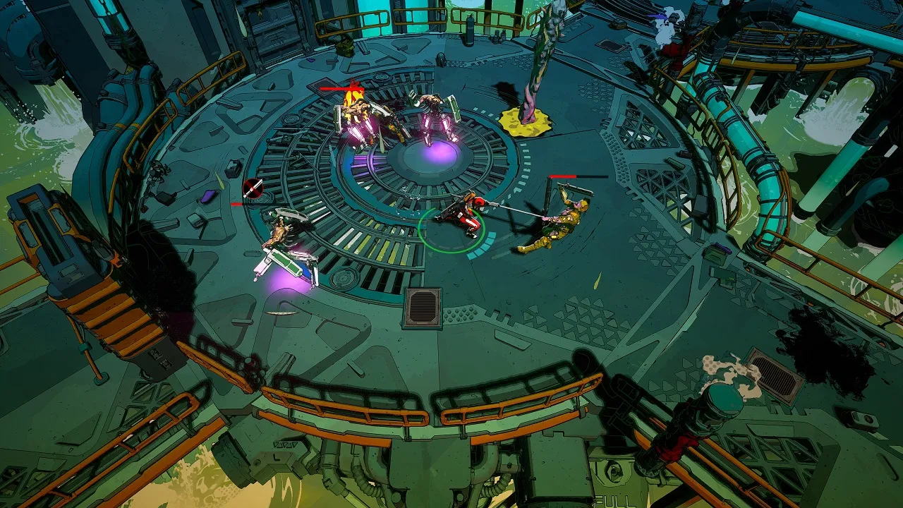 Captura REDACTED – Combate Futurista En Una Arena Circular Con Iluminacion Neon