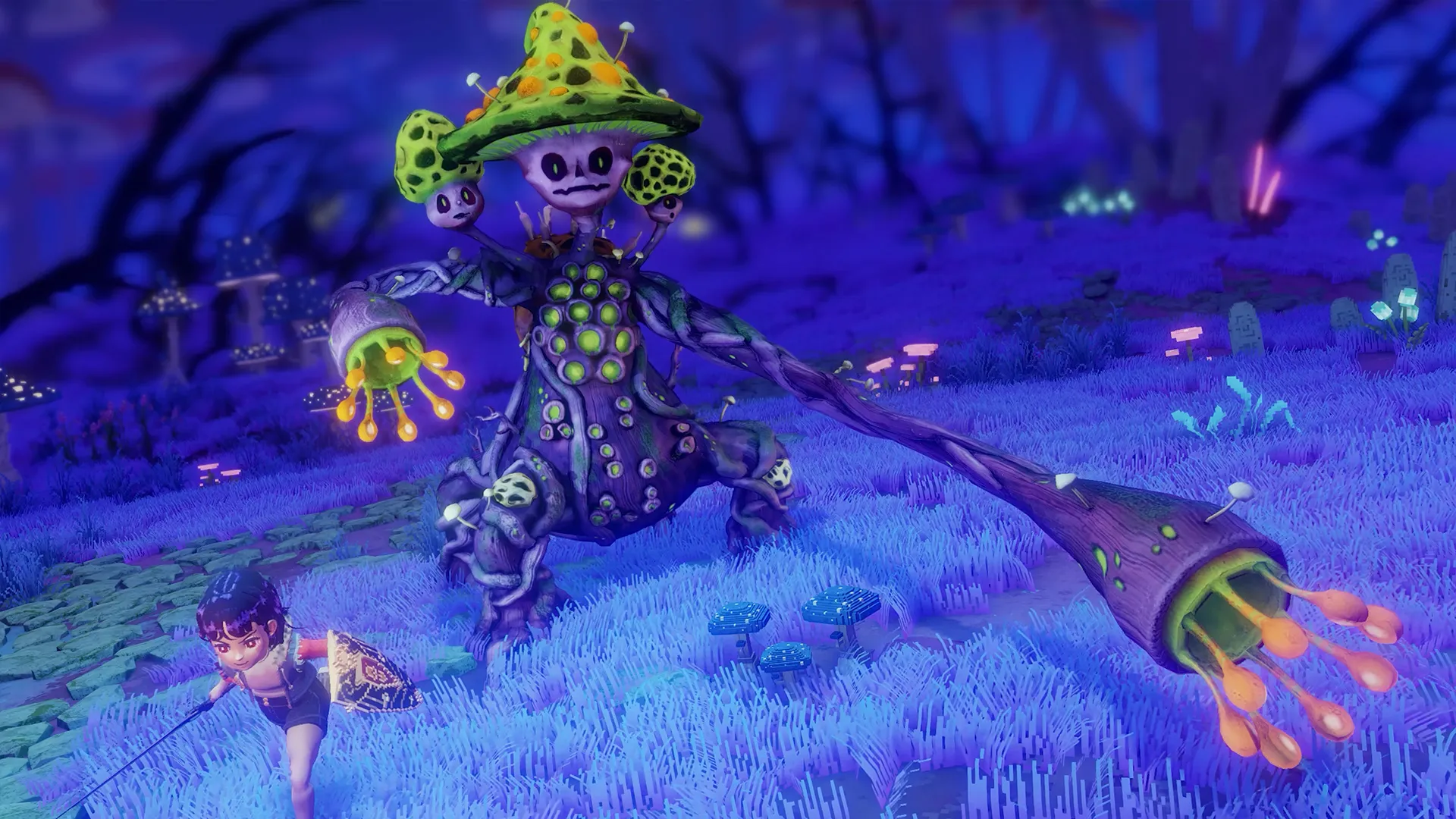 Captura Ravenlok – Enfrentamiento Contra Enemigo Vestido De Espantapajaros En Un Bosque Azul 1