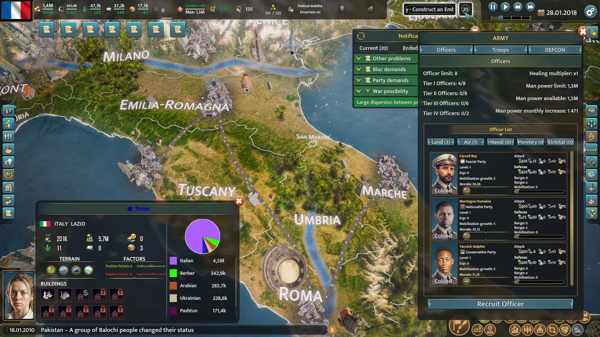 Captura Realpolitiks 3 Earth And Beyond – Vista Aerea Con Graficos De Desarrollo Economico Por Region