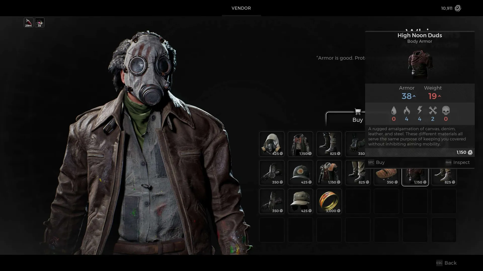 Captura Remnant II Ultimate Edition Pantalla De Compra En Una Tienda Del Juego Mostrando Al Vendedor Con Mascara Antigas Y Una Variedad De Items Disponibles