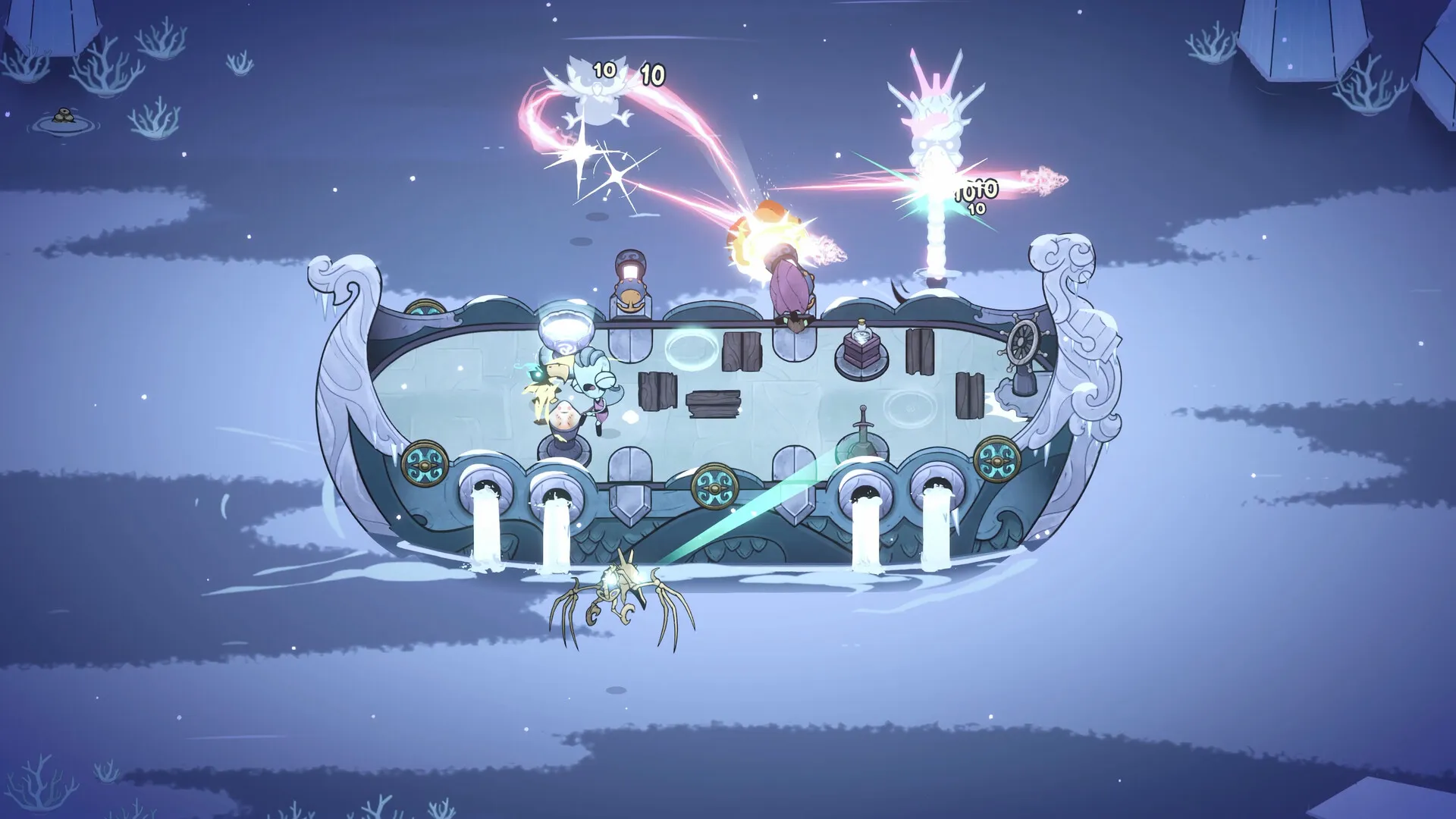 Captura Ship Of Fools – Nave Circular Dispara Proyectiles En Un Entorno Gelido