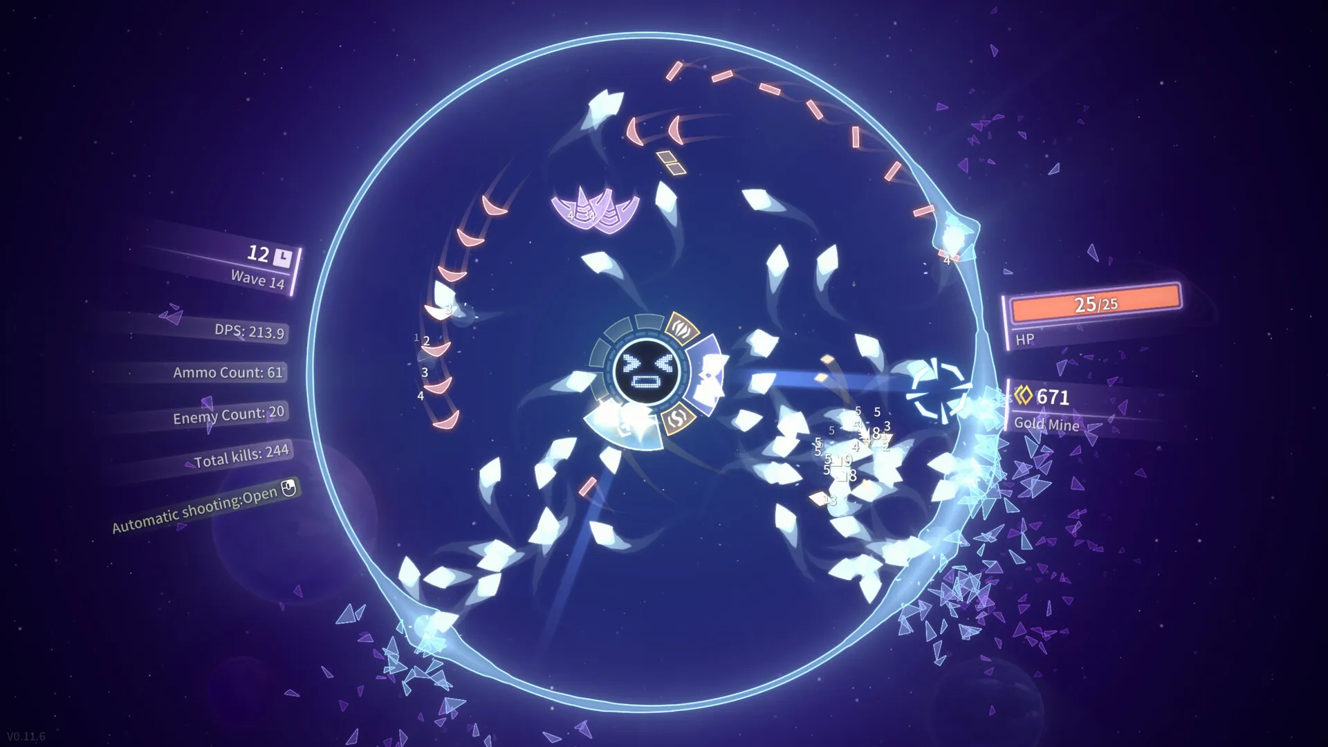 Captura Shooter Nova Esfera Azulada Con Efectos De Ataque Y Destellos