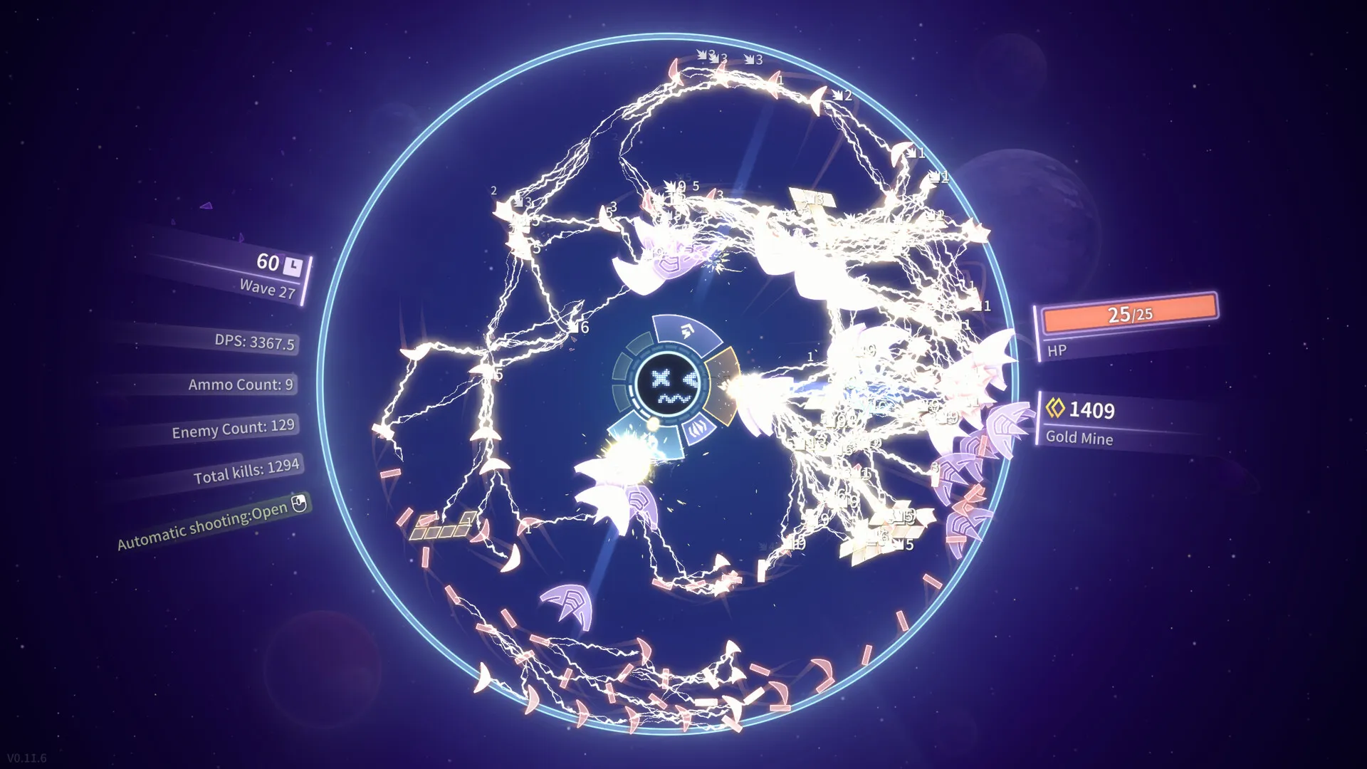 Captura Shooter Nova Esfera Brillante Con Lineas Conectadas Y Texto Flotante