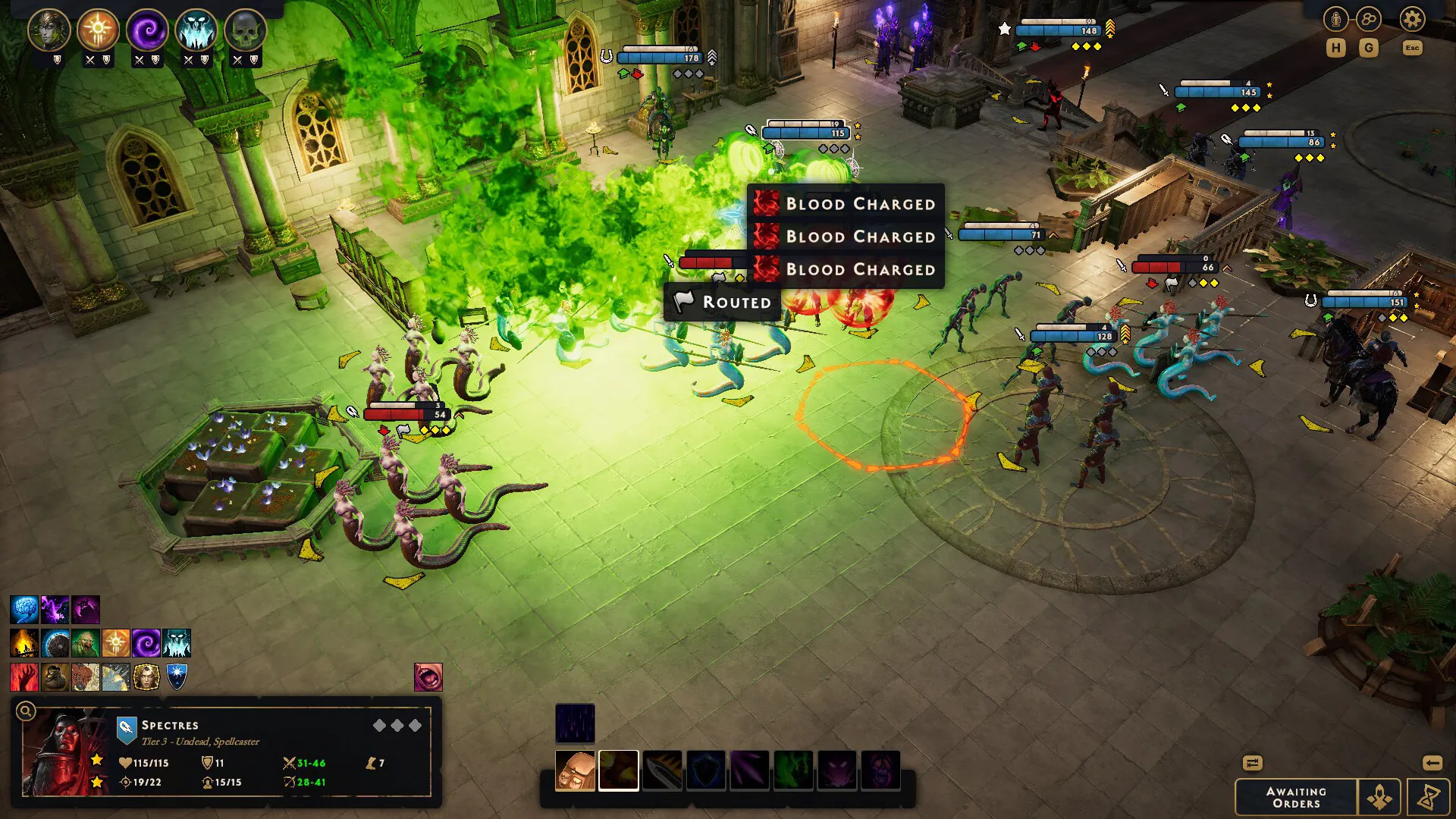 Captura SpellForce Conquest Of Eo Hechizos Verdes Y Enemigos Dispersos Durante El Combate