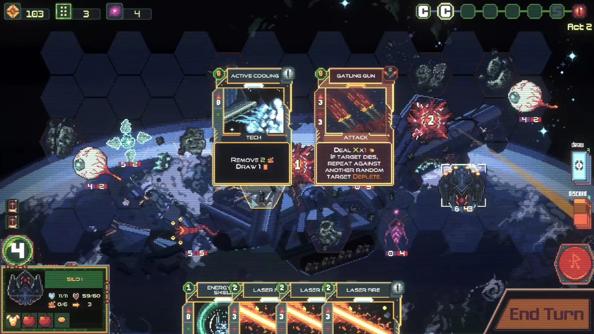 Captura Starless Abyss – Tablero Tactico Hexagonal Con Cartas Y Combate Espacial Por Turnos