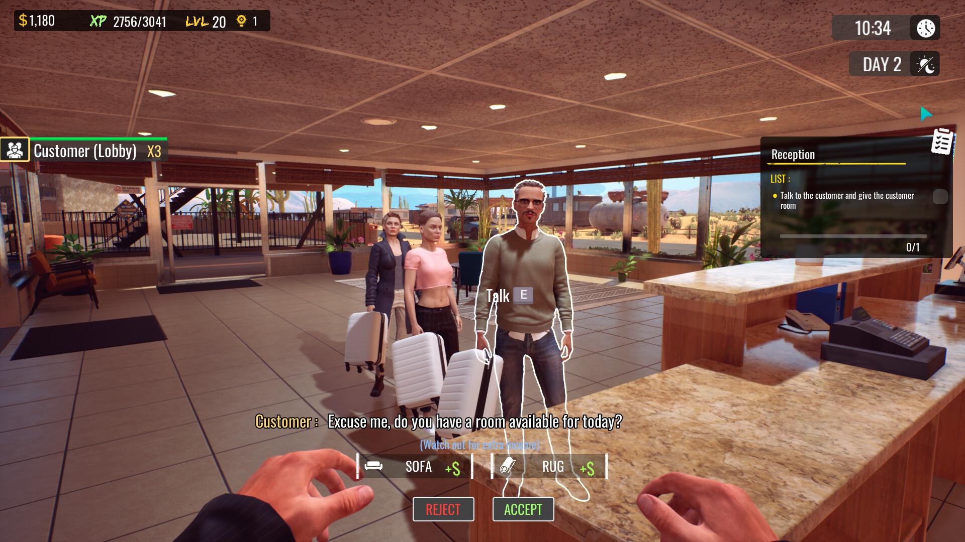 Captura Sunset Motel Cliente Siendo Atendido En Una Recepcion Moderna