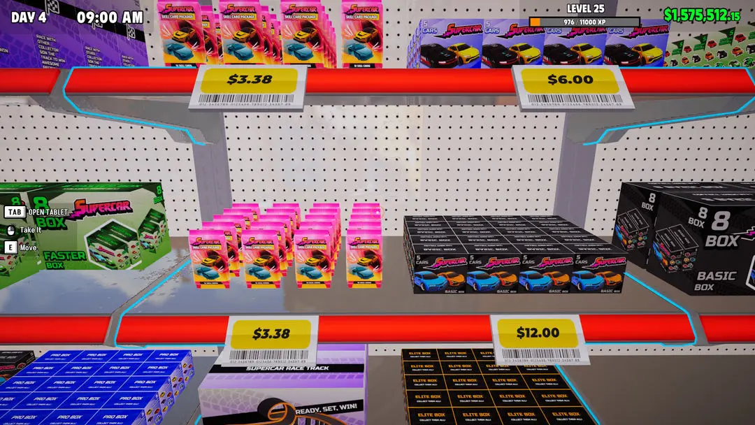 Captura Supercar Collection Simulator Estantes Con Cajas De Autos Coleccionables De Colores