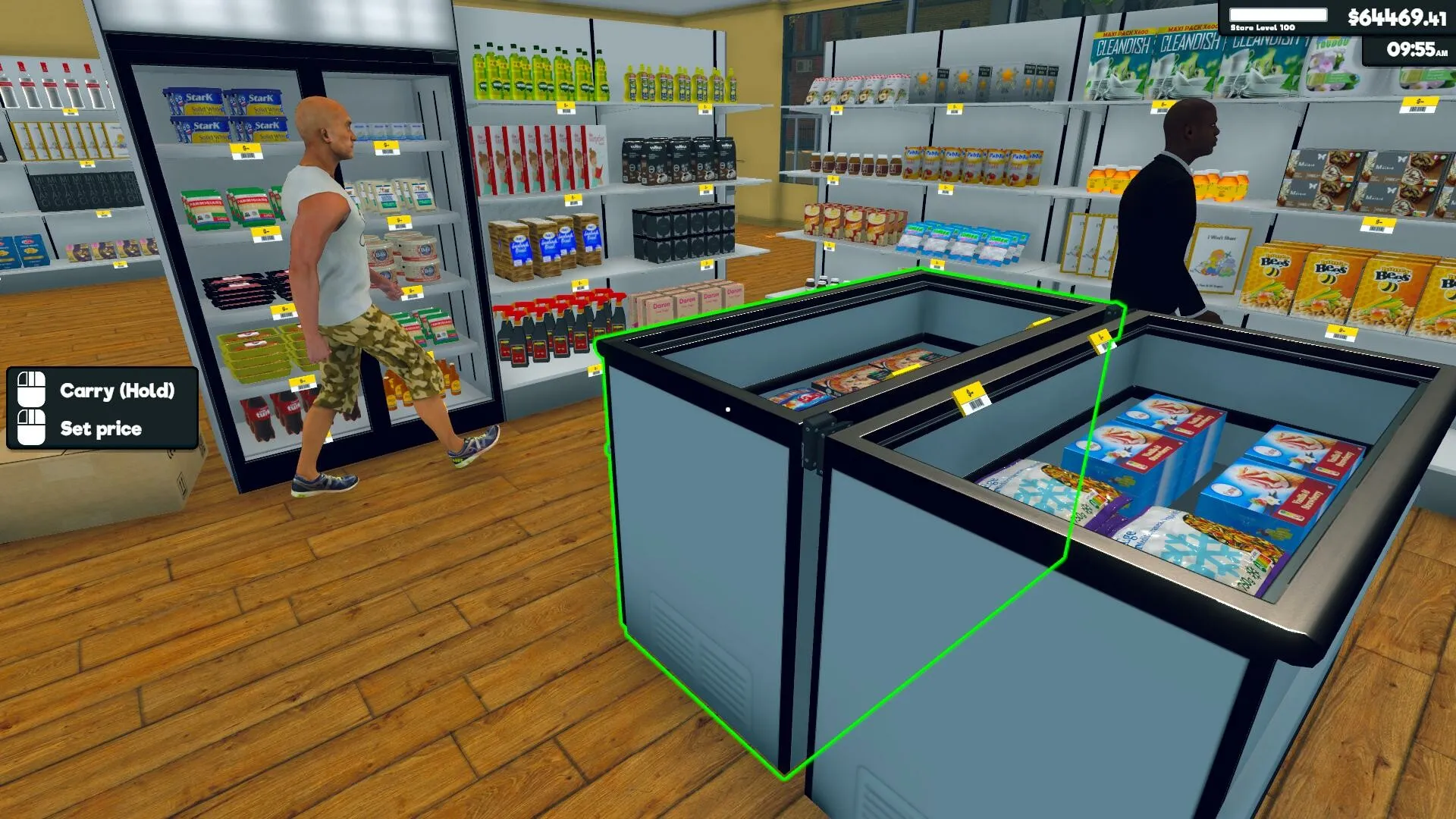 Captura Supermarket Simulator Zona De Congelados Con Personajes Revisando Productos