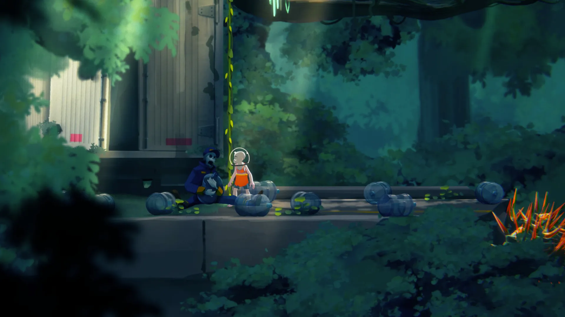 Captura The Cub – El Personaje Se Desplaza Por Un Puente Natural Suspendido Entre Arboles Frondosos 1