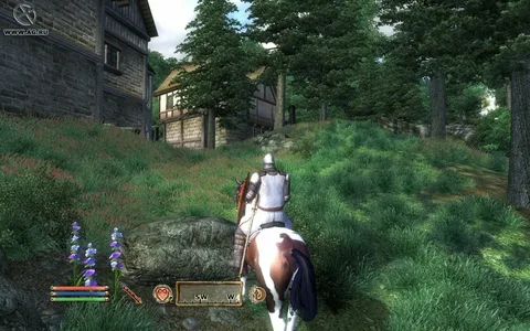 Captura The Elder Scrolls IV Oblivion Remastered Deluxe Edition – Personaje Monta Un Caballo Por Un Sendero Boscoso
