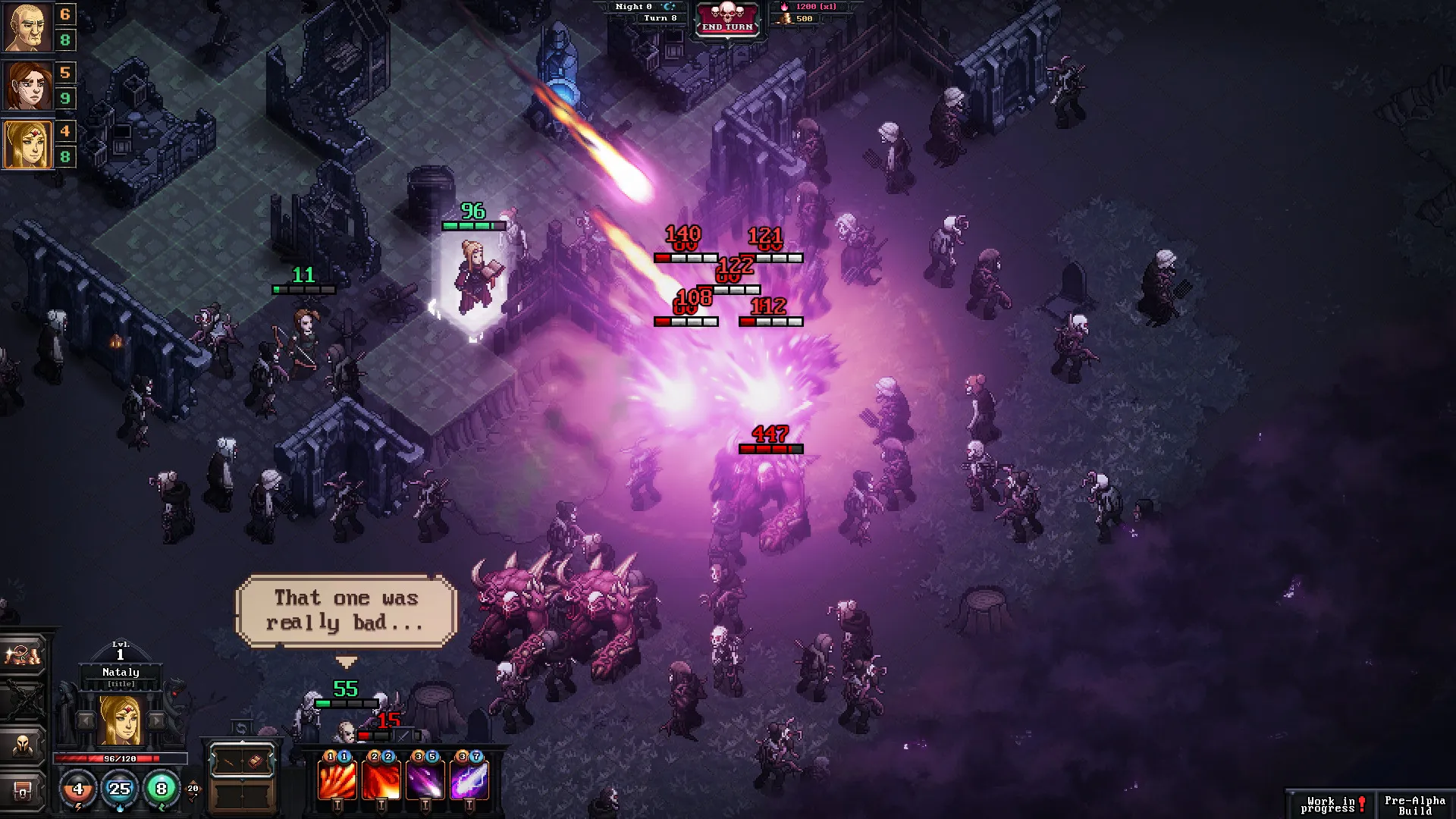 Captura The Last Spell Heroes Enfrentan Enemigos En Una Aldea Bajo Luz Purpura