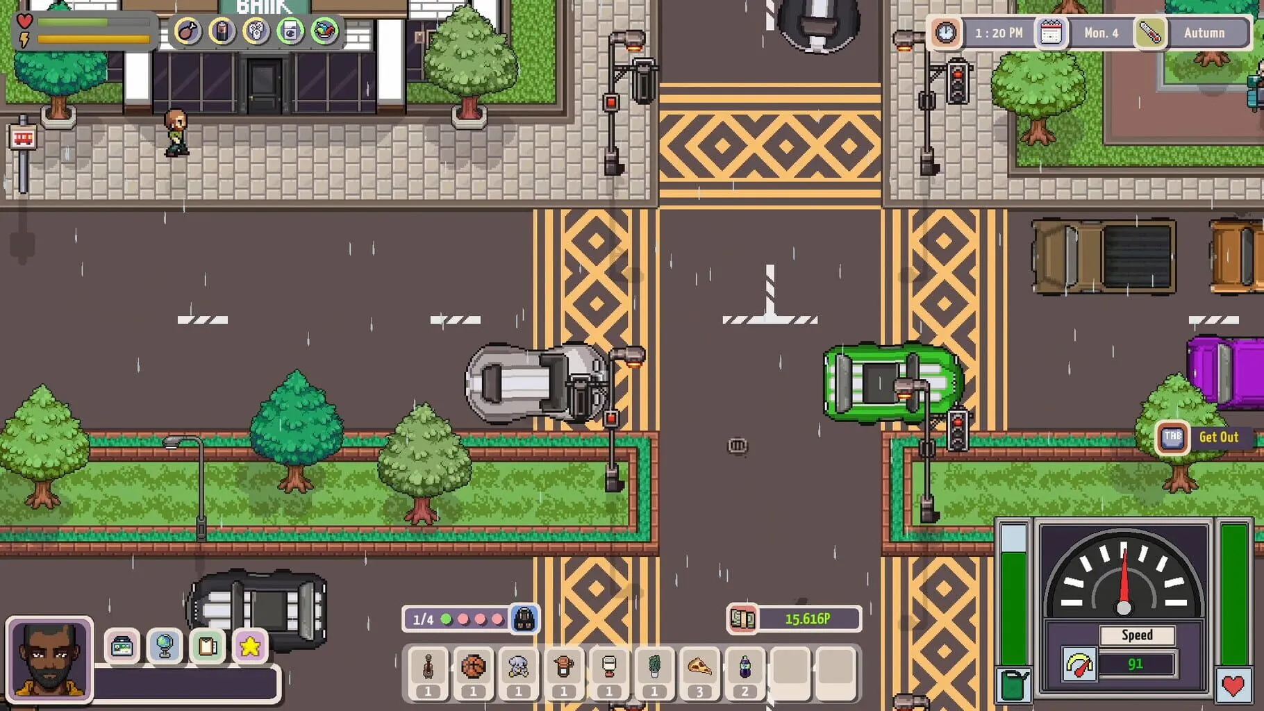 Captura To Pixelia – Ciudad En Vista Superior Con Vehiculos Y Peatones En Calles Cuadradas