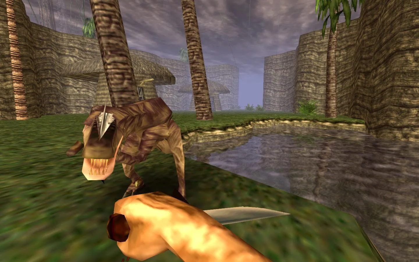 Captura Turok – Ataque Cuerpo A Cuerpo Contra Dinosaurio En Zona Selvatica