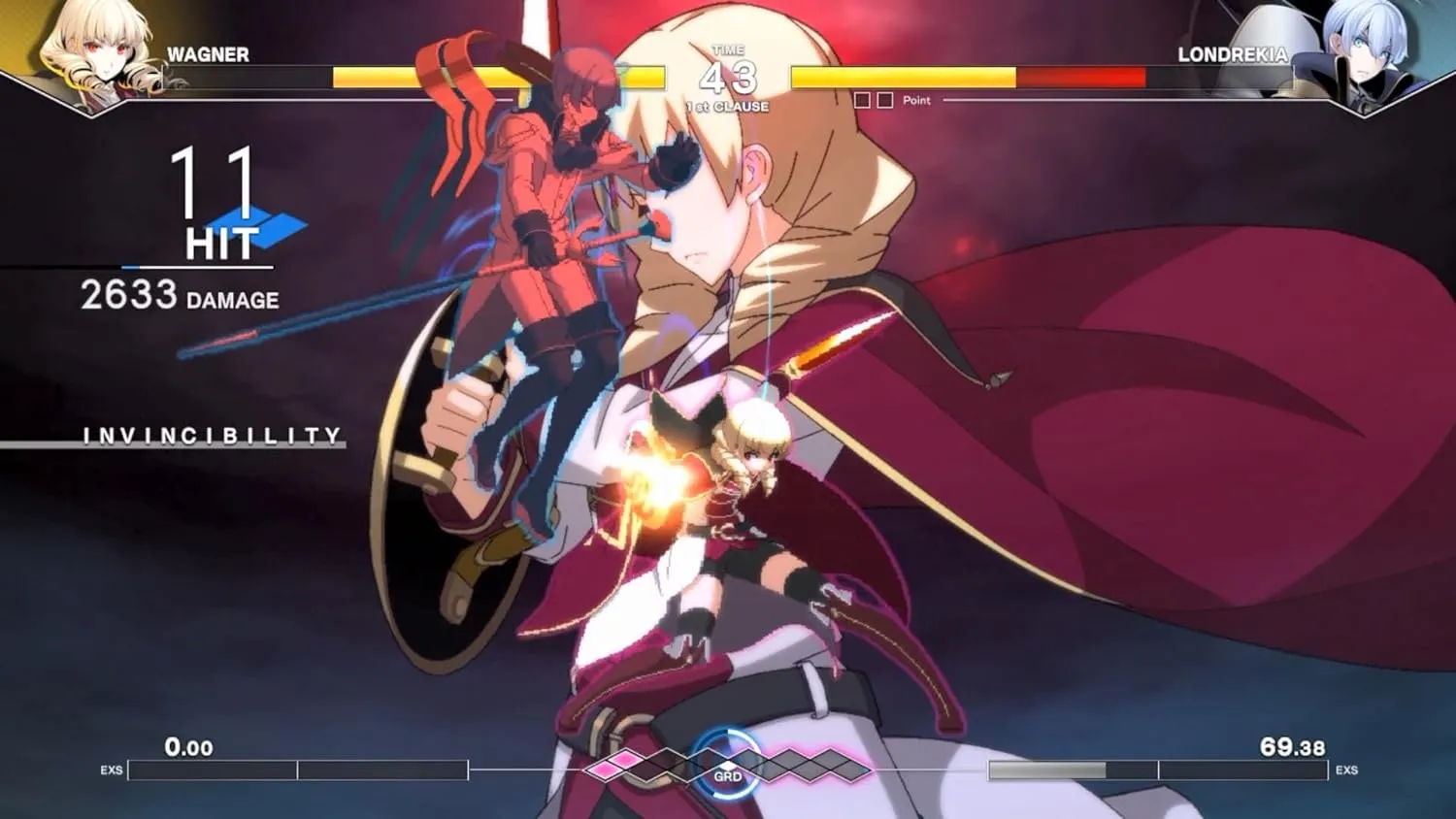 Captura UNDER NIGHT IN BIRTH II SysCeles – Wagner Realiza Un Ataque Con Animacion Especial Mientras Londrekia Recibe El Dano
