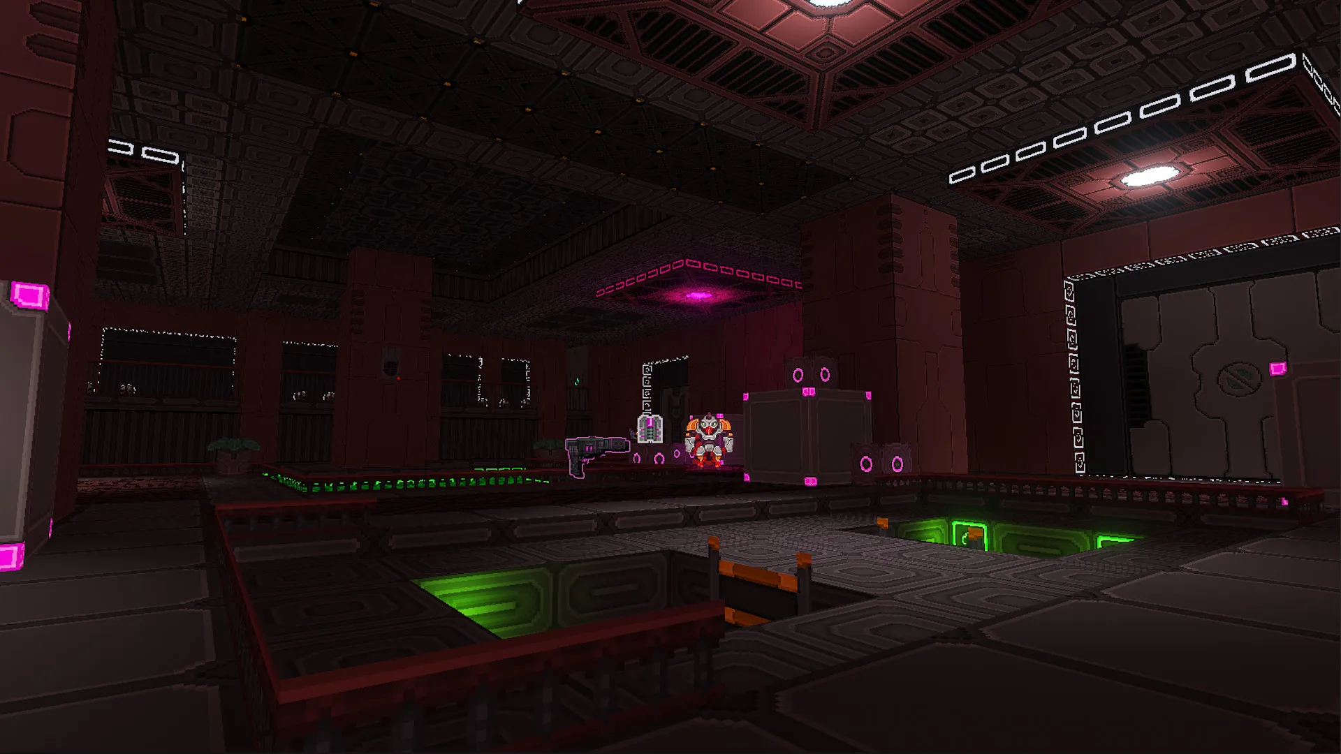 Captura Viscerafest – Area Industrial Con Plataformas Y Piso Iluminado