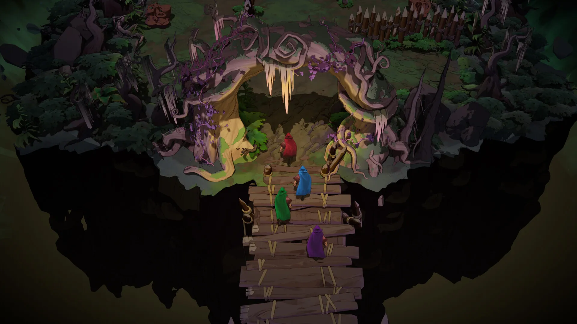 Captura Wizard Of Legend II Magos Descendiendo Escaleras Frente A Una Cueva Magica