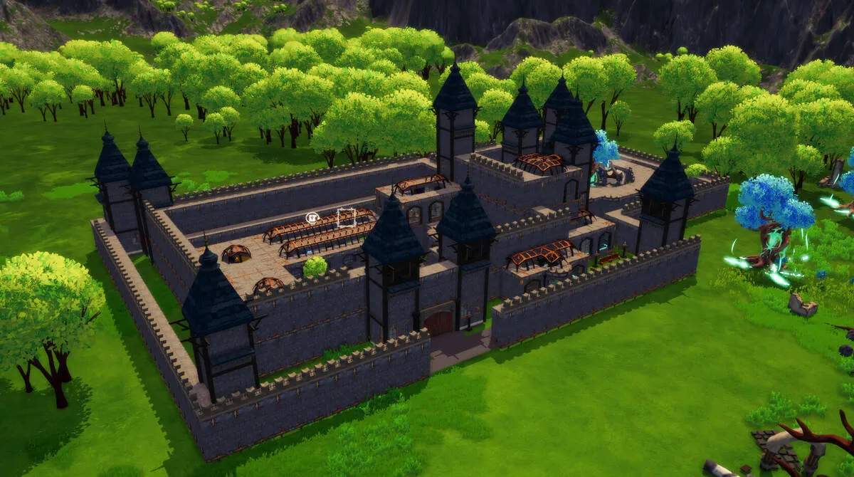 Captura Wizdom Academy Castillo Oscuro Rodeado De Vegetacion Densa Y Cuadrada