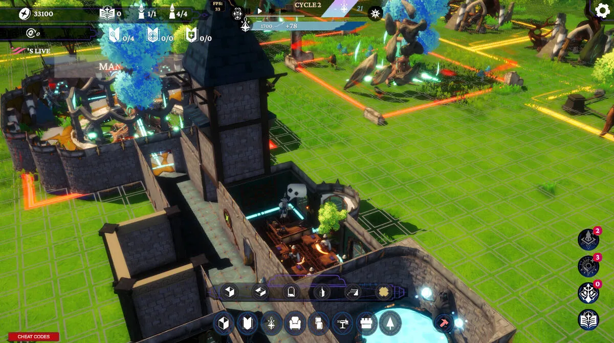 Captura Wizdom Academy Interfaz Magica Con Torres Y Elementos Flotantes En La Aldea