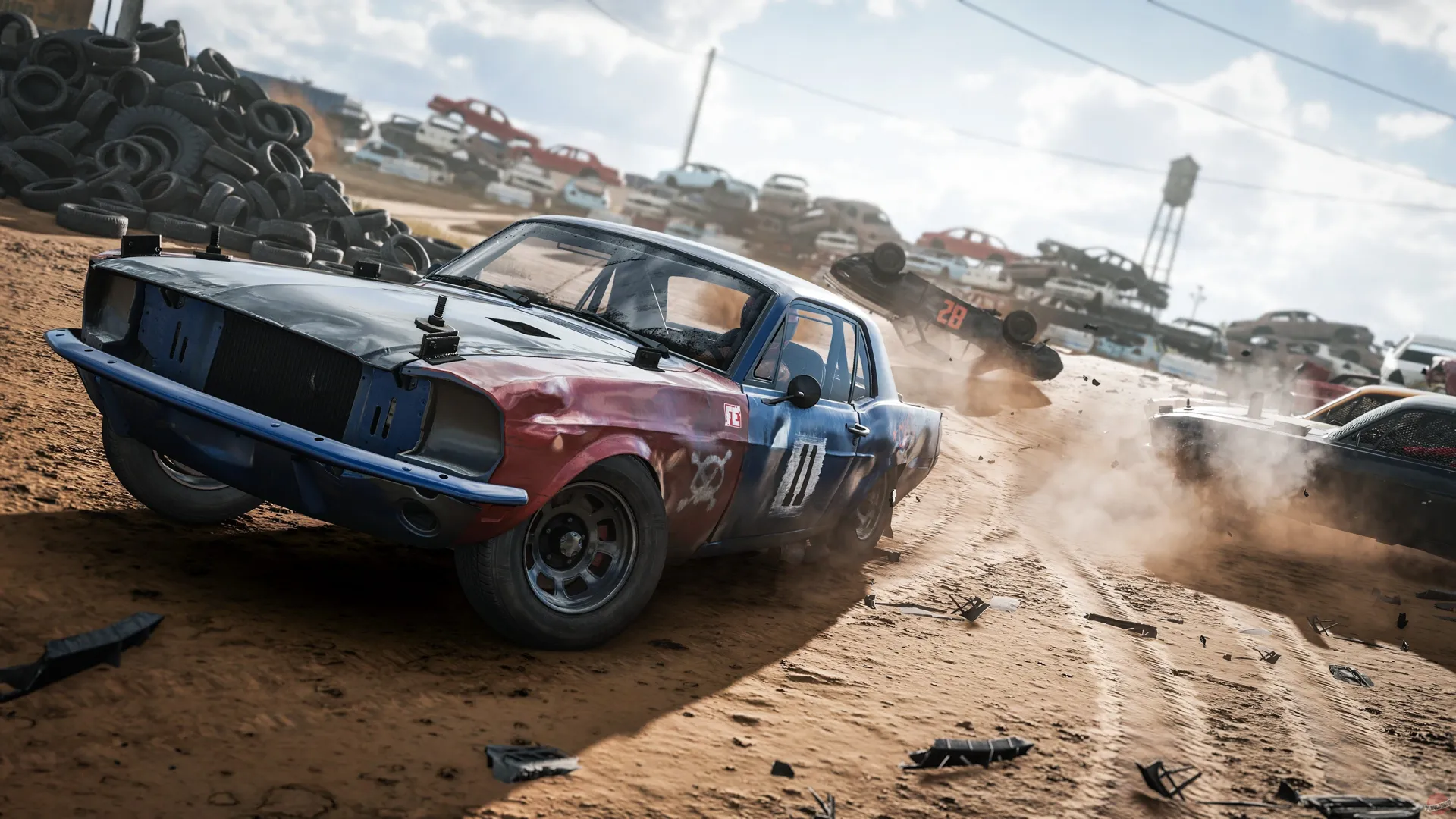 Captura Wreckfest 2 Carrera En Pista De Barro Con Derrapes Y Nubes De Polvo