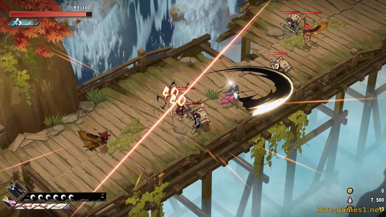 Captura Yasha Legends Of The Demon Blade – Combate Sobre Puente De Madera En Un Escenario Montanoso
