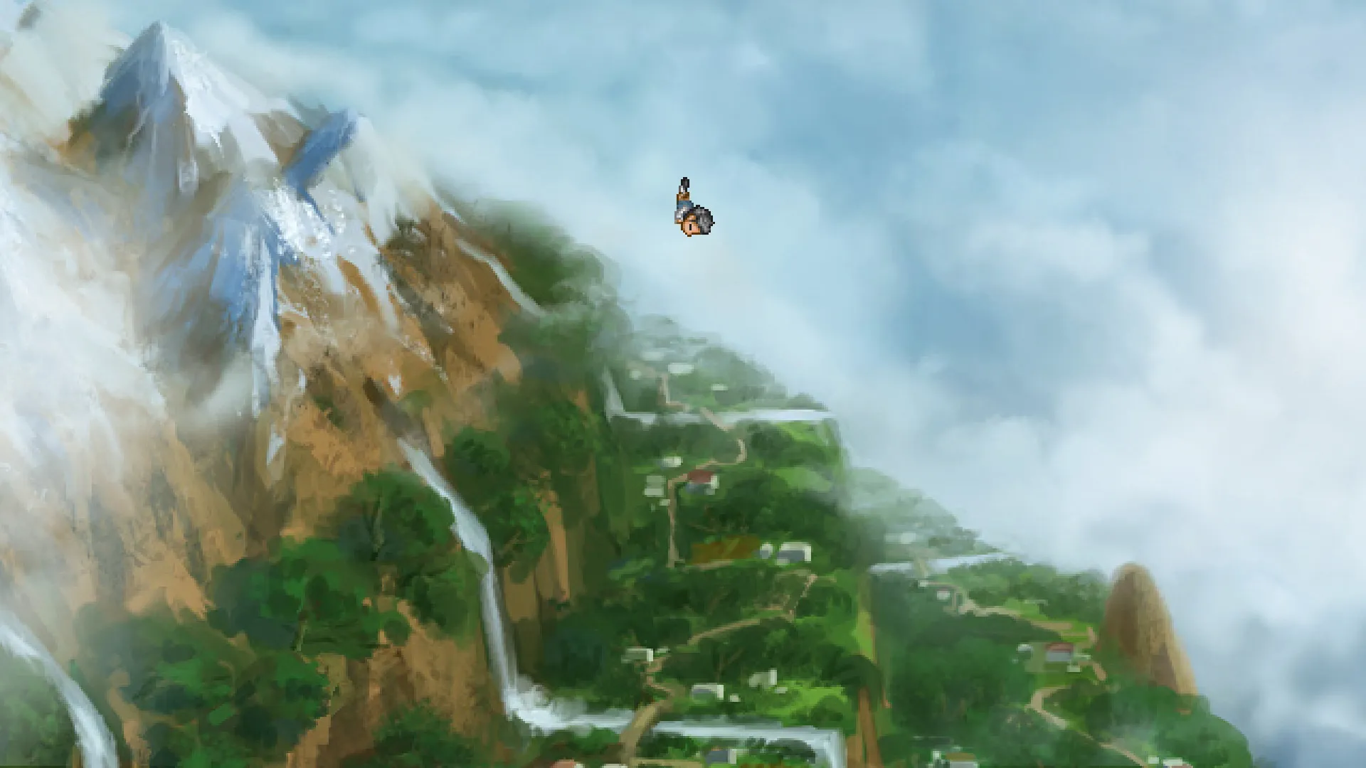 Captura A Bird Story El Avion De Papel Vuela Entre Montanas Nevadas En Un Paisaje Nublado