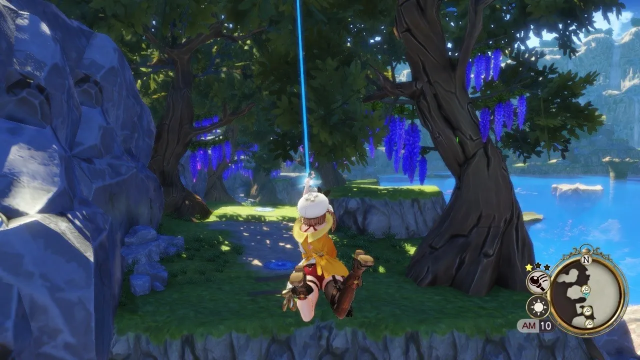 Captura Atelier Ryza 2 – Personaje Explorando Un Bosque Con Un Mapa En Pantalla