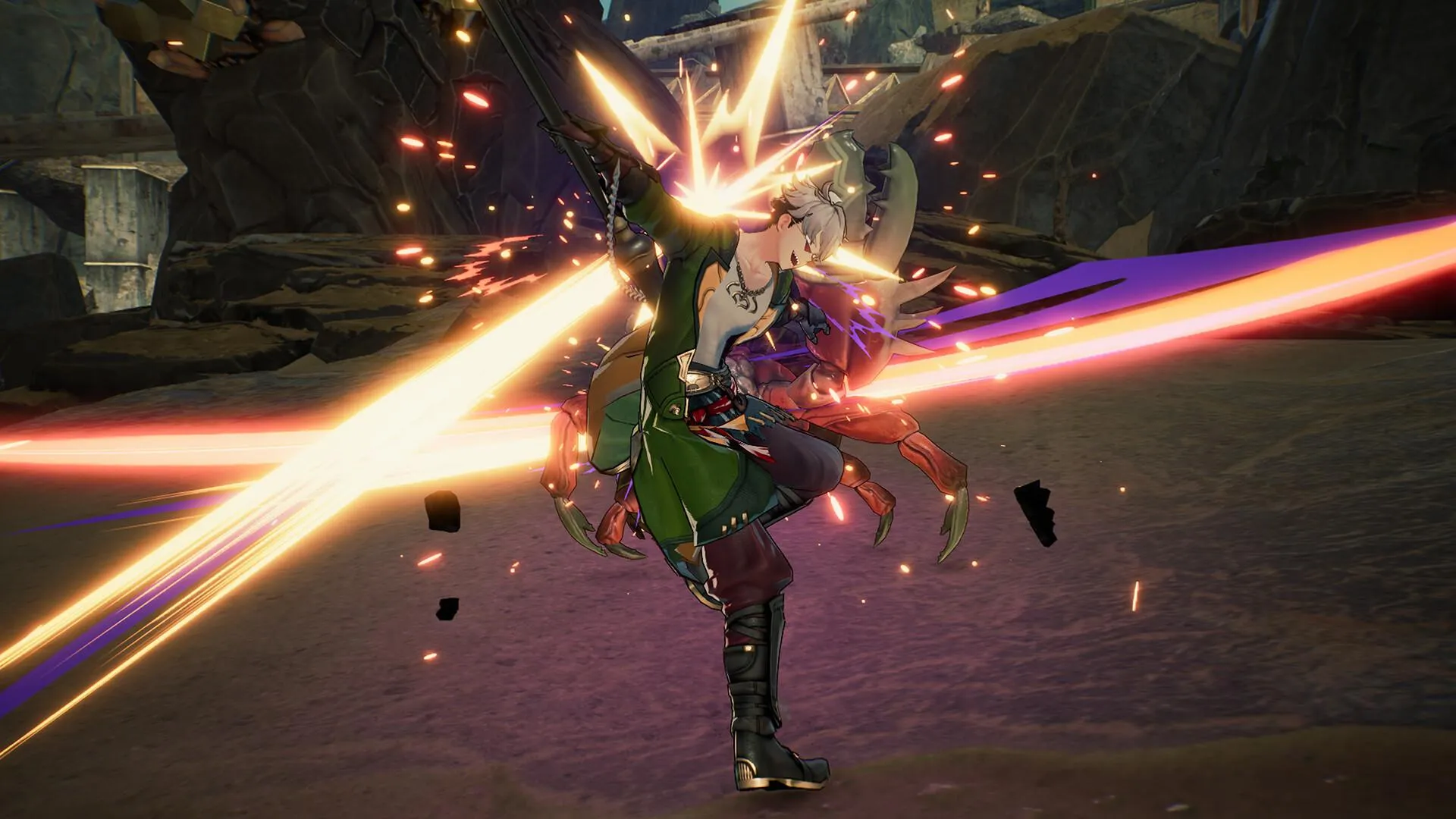 Captura Atelier Yumia Ataque Con Espada Brillante En Una Batalla Dentro De Una Mina