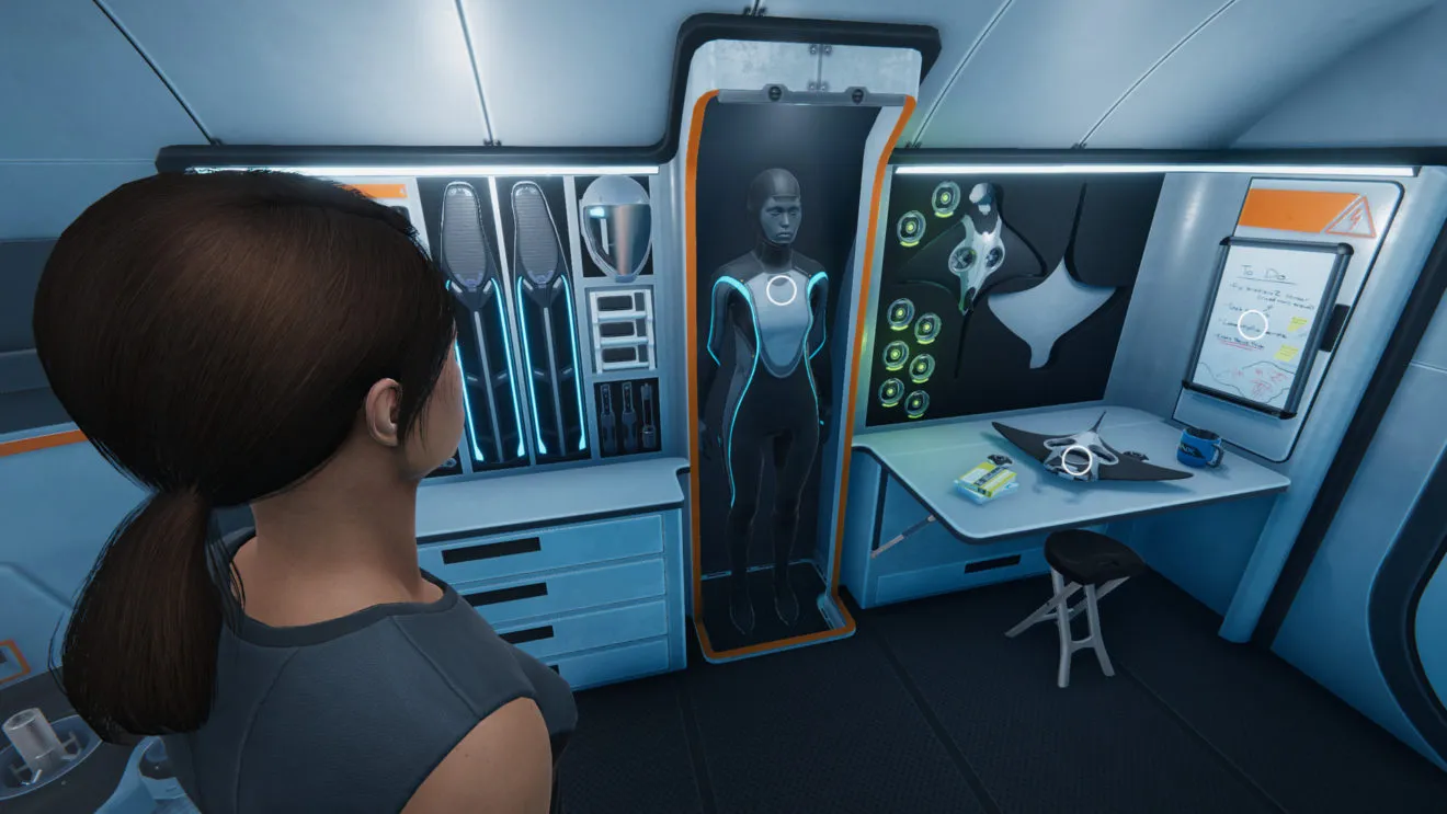 Captura Beyond Blue – Una Investigadora Observa Un Modelo Anatomico En Una Sala De Analisis Submarina