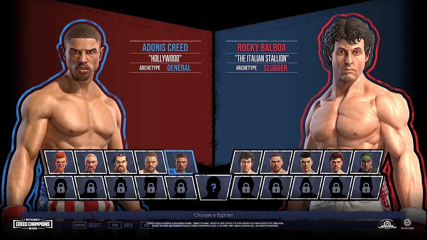 Captura Big Rumble Boxing Creed Champions Seleccion De Personajes Con Rocky Y Adonis