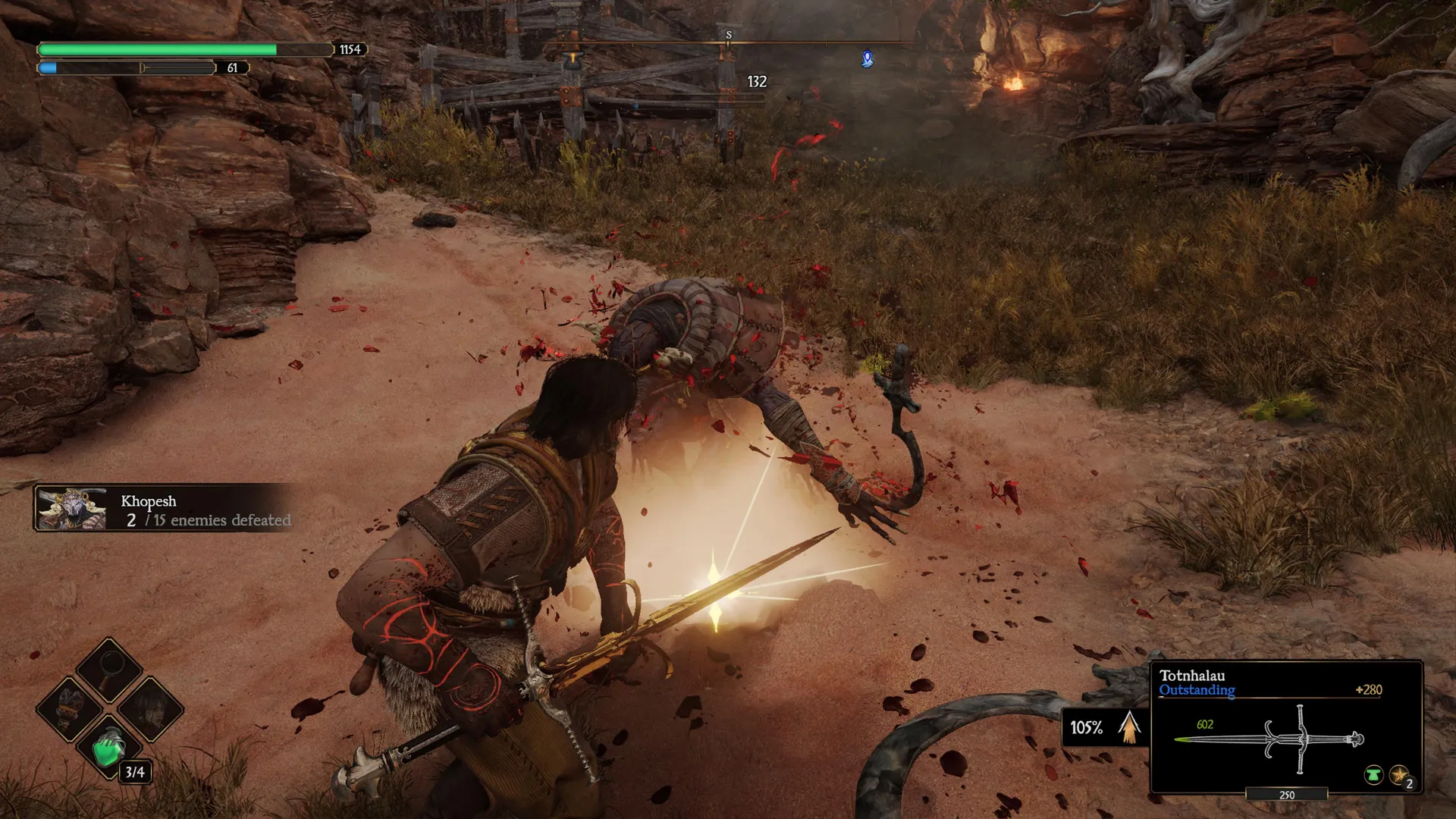 Captura Blades Of Fire – Combate Cuerpo A Cuerpo Contra Un Enemigo Con Escudo En Zona Desertica
