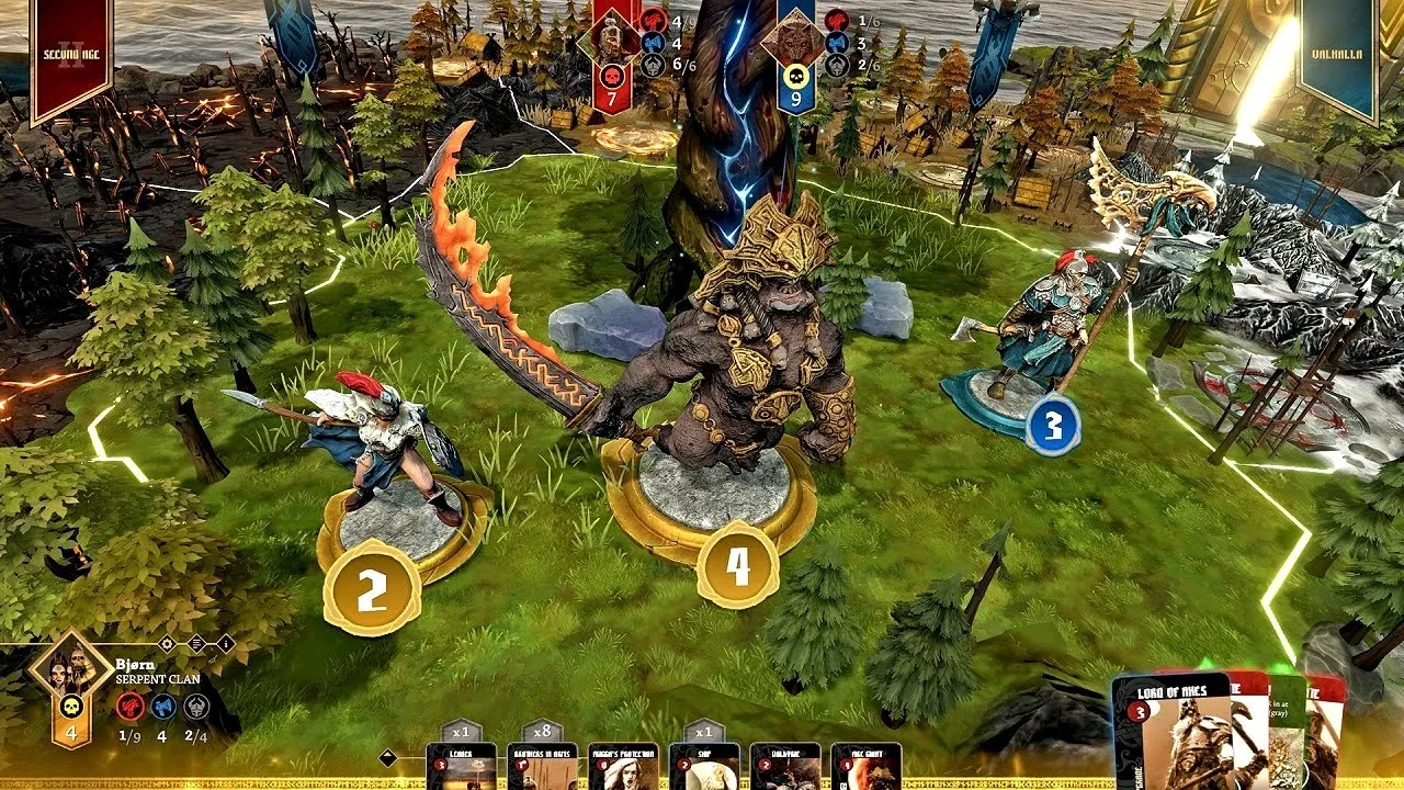 Captura Blood Rage – Batalla Entre Figuras En Un Terreno Boscoso Con Efectos De Combate Visibles