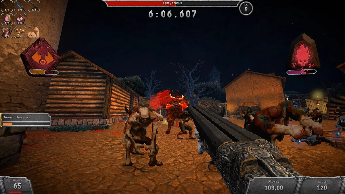 Captura Bloodshed – Escenario Nocturno Jugador Disparando Con Escopeta En Una Villa