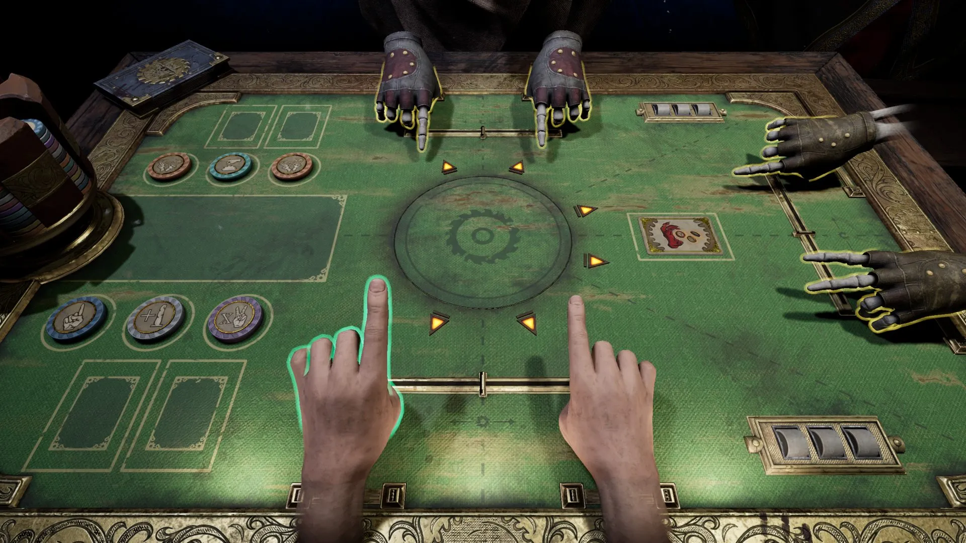Captura Bonesaw – Mesa De Juego Con Manos Humanas Atrapadas Y Detalles De Juego Macabro