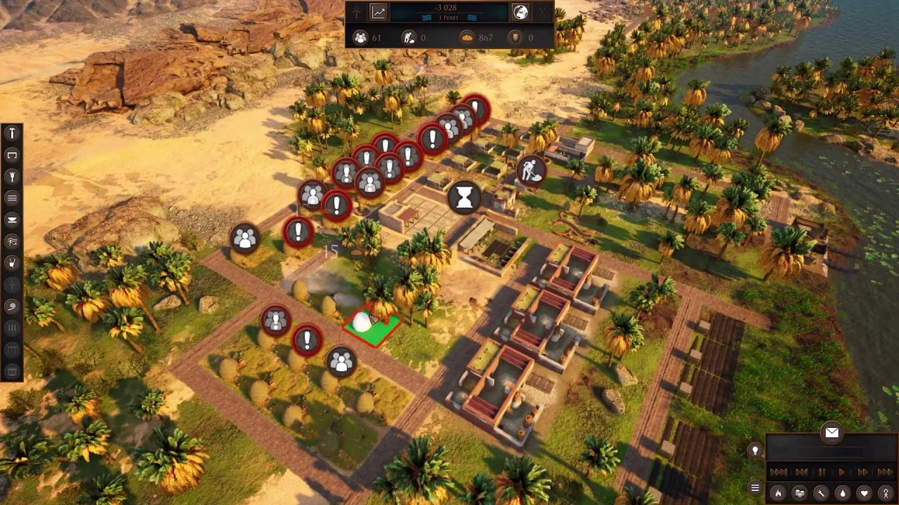 Captura Builders Of Egypt – Areas Urbanizadas Con Caminos Y Estructuras En Formacion Sobre Terreno Arenoso