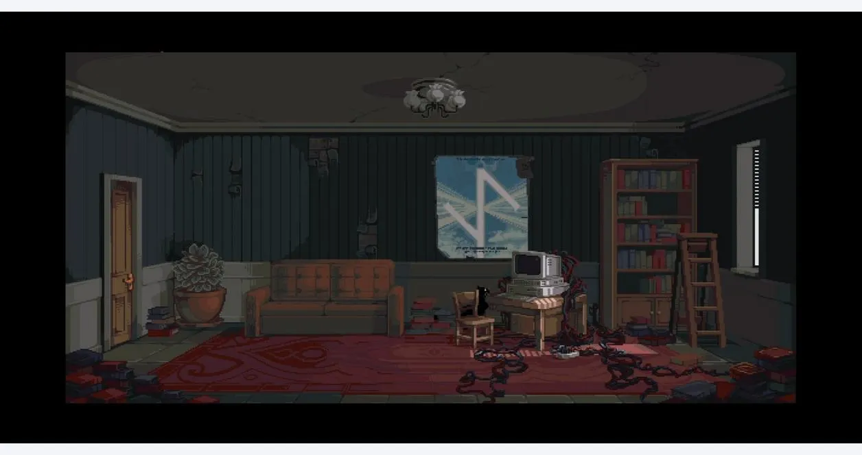 Captura CENTUM – Habitacion Oscura Con Muebles Antiguos Y Alfombra Roja Al Centro
