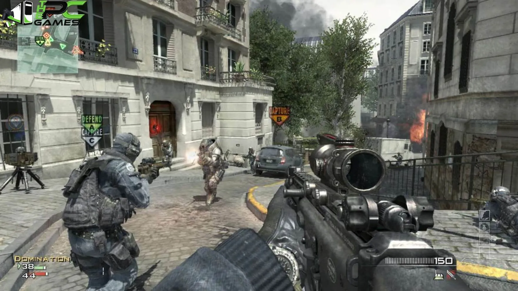 Captura Call Of Duty Modern Warfare 3 – Avance De Escuadra Con Armas Por Ciudad Destruida