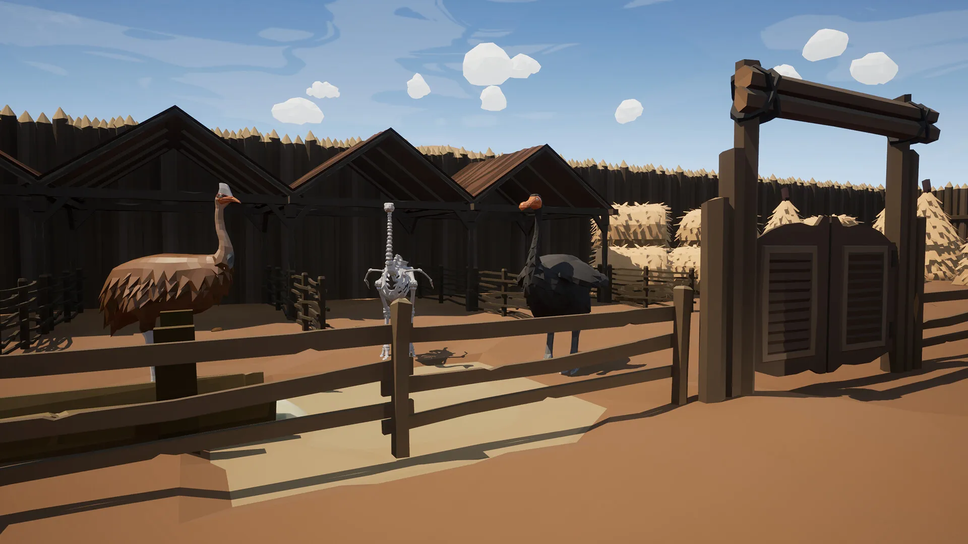 Captura Camel Birds Estructura De Madera En Un Entorno De Canones Y Edificios Rusticos