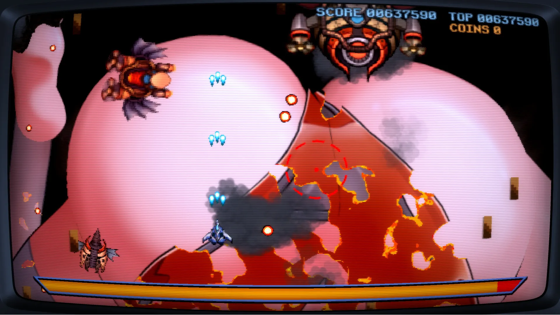 Captura Captain Firehawk And The Laser Love Situation Disparo De Laseres Contra Un Enemigo Gigante Rosado
