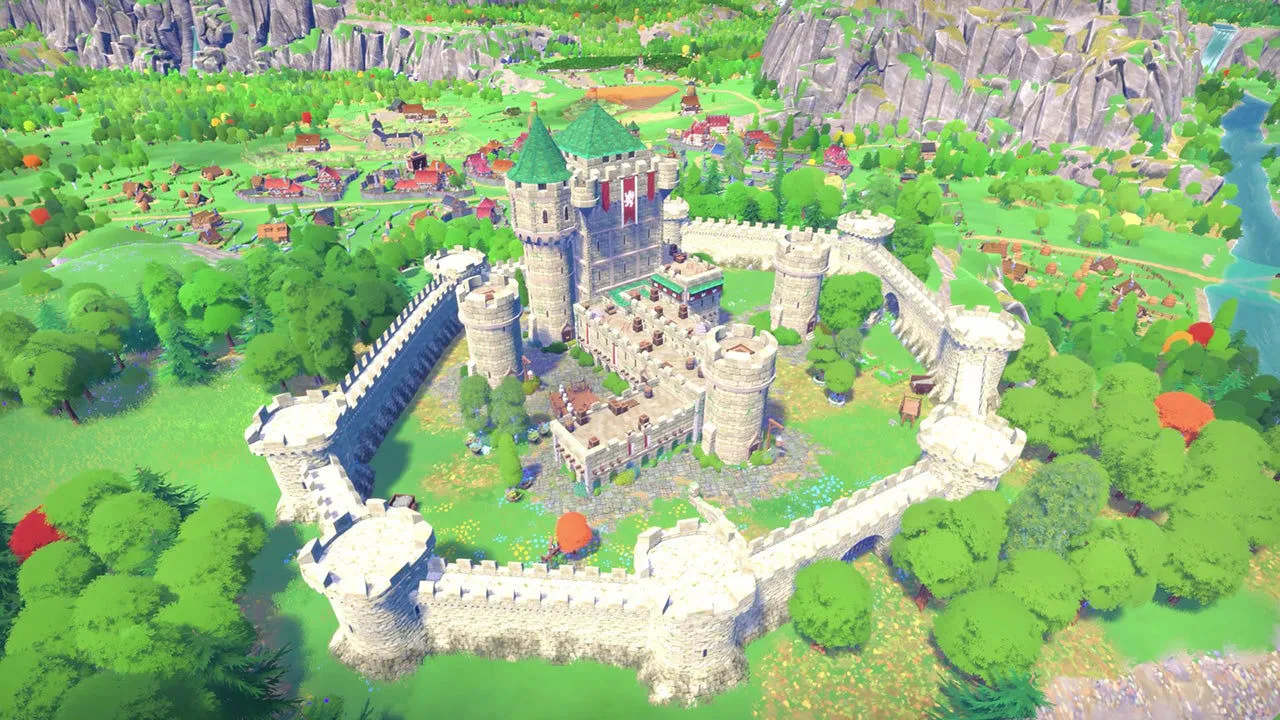 Captura City Tales Medieval Era – Castillo De Piedra Rodeado Por Murallas En Un Entorno Frondoso