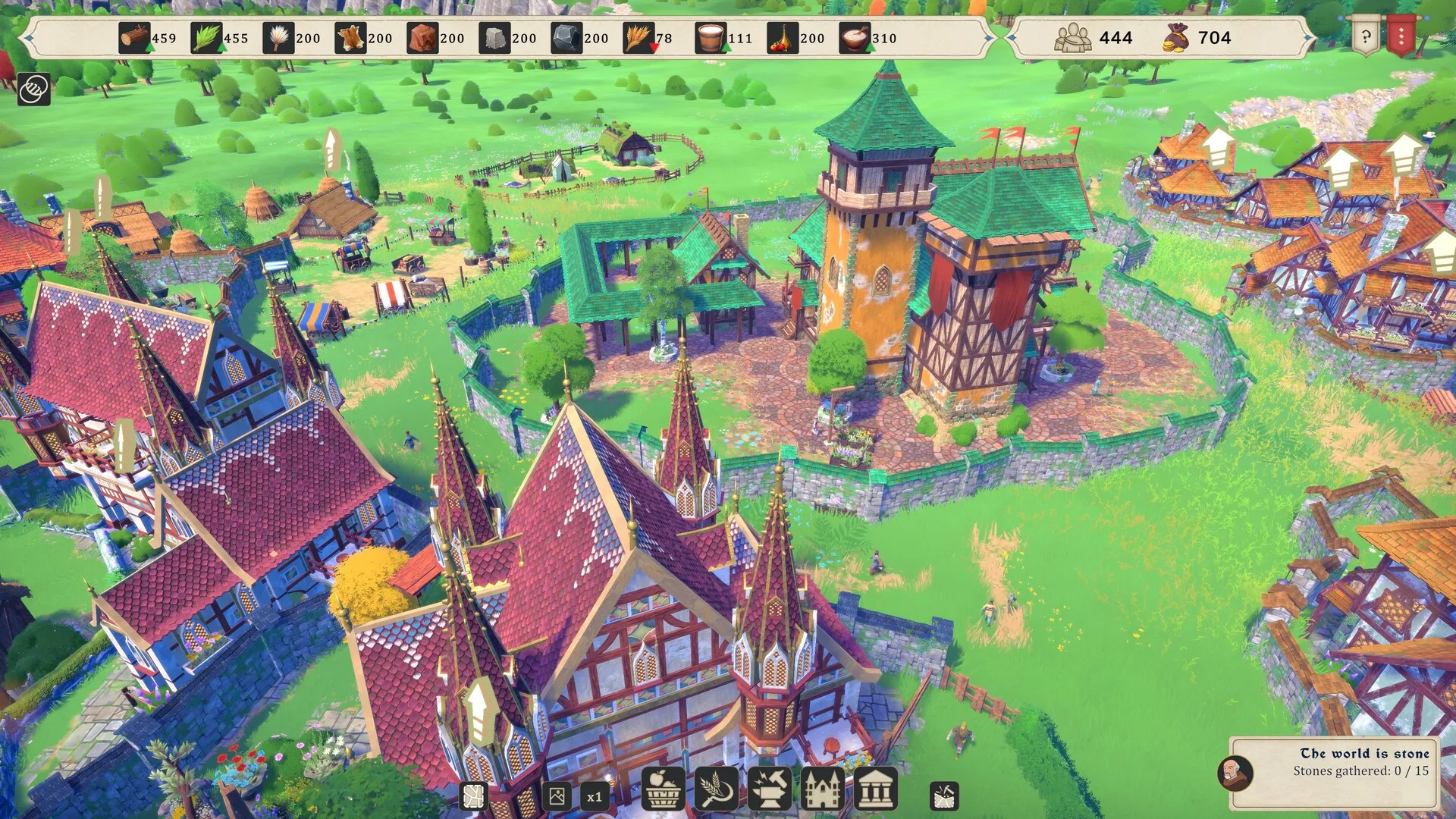 Captura City Tales Medieval Era – Pueblo Medieval Con Casas Coloridas Y Torre En El Centro