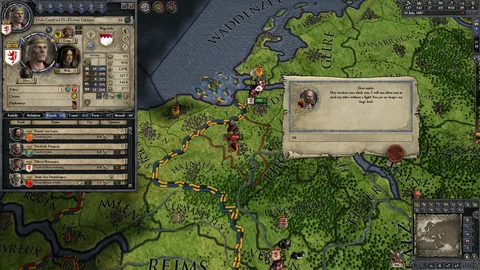 Captura Crusader Kings II Pantalla De Juego Mostrando Interfaz De Gestion Y Terreno Verde