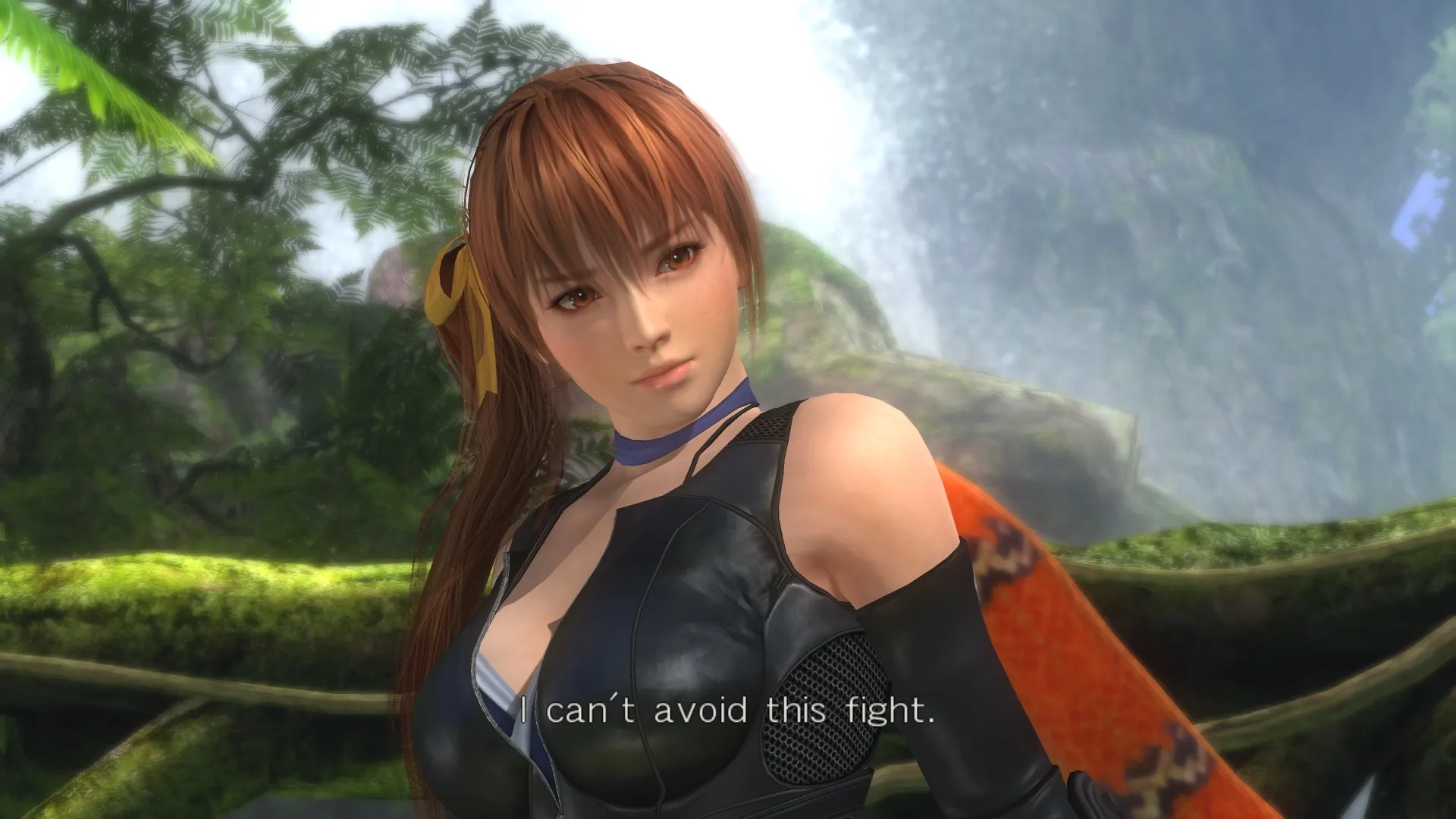 Captura Dead Or Alive 5 Last Round Kasumi Mira Seria En Medio De Un Bosque Verde