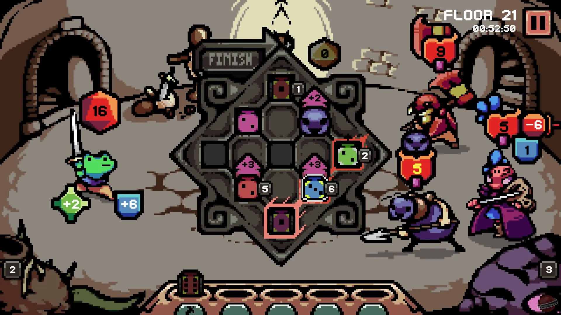 Captura Die In The Dungeon Tablero De Dados Con Personajes De Estilo Pixelado