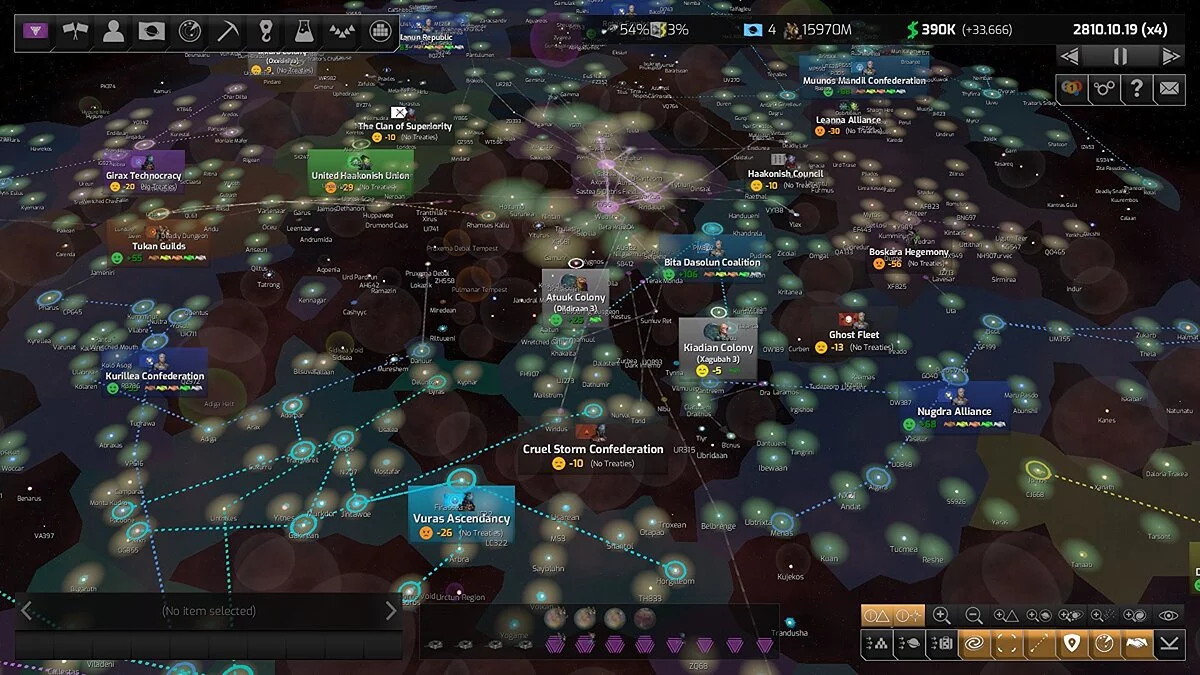 Captura Distant Worlds 2 Mapa Galactico Con Cientos De Sistemas Estelares Conectados Por Rutas