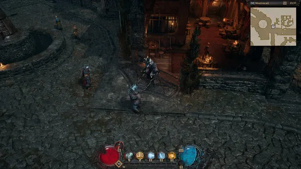 Captura Dragonkin The Banished – Guerreros Armados Avanzan Sobre Un Terreno En Llamas Mientras El Titulo Flota Sobre Ellos 1