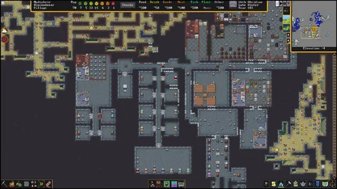 Captura Dwarf Fortress – Diseno Laberintico De Una Fortaleza Subterranea Con Multiples Habitaciones
